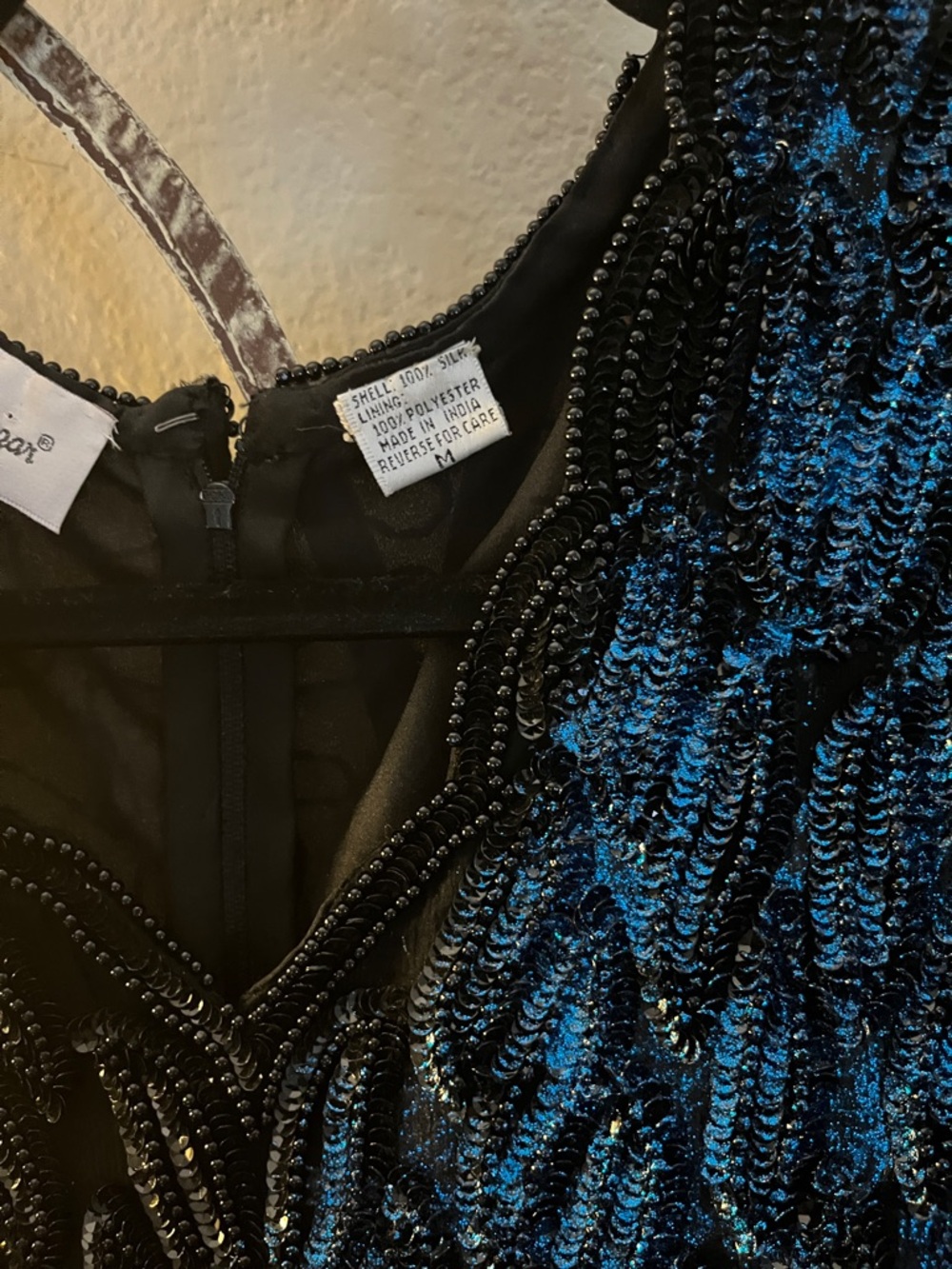 Laurence Kazar Black Sequin Fringe Cocktail Dress - Picture 5 of 14